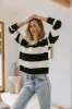 Micah Striped Sweater in Black - FINAL SALE sold by bohme
