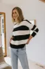 Micah Striped Sweater in Black - FINAL SALE sold by bohme