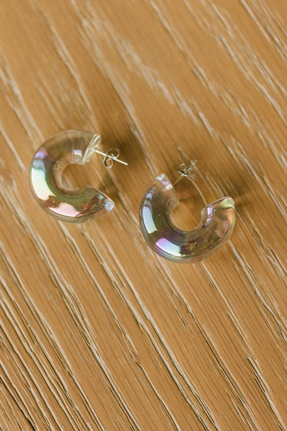 Niklaus Open Hoop Earrings in White - Tarnish Free - FINAL SALE sold by bohme product image thumbnail 2