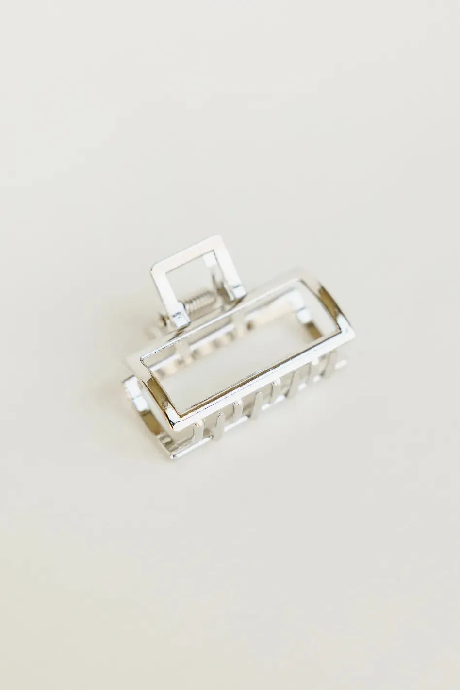 Small Rectangle Claw Clip in Silver sold by bohme product image thumbnail 2