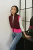 Sophie Colorblock Vest in Maroon sold by bohme