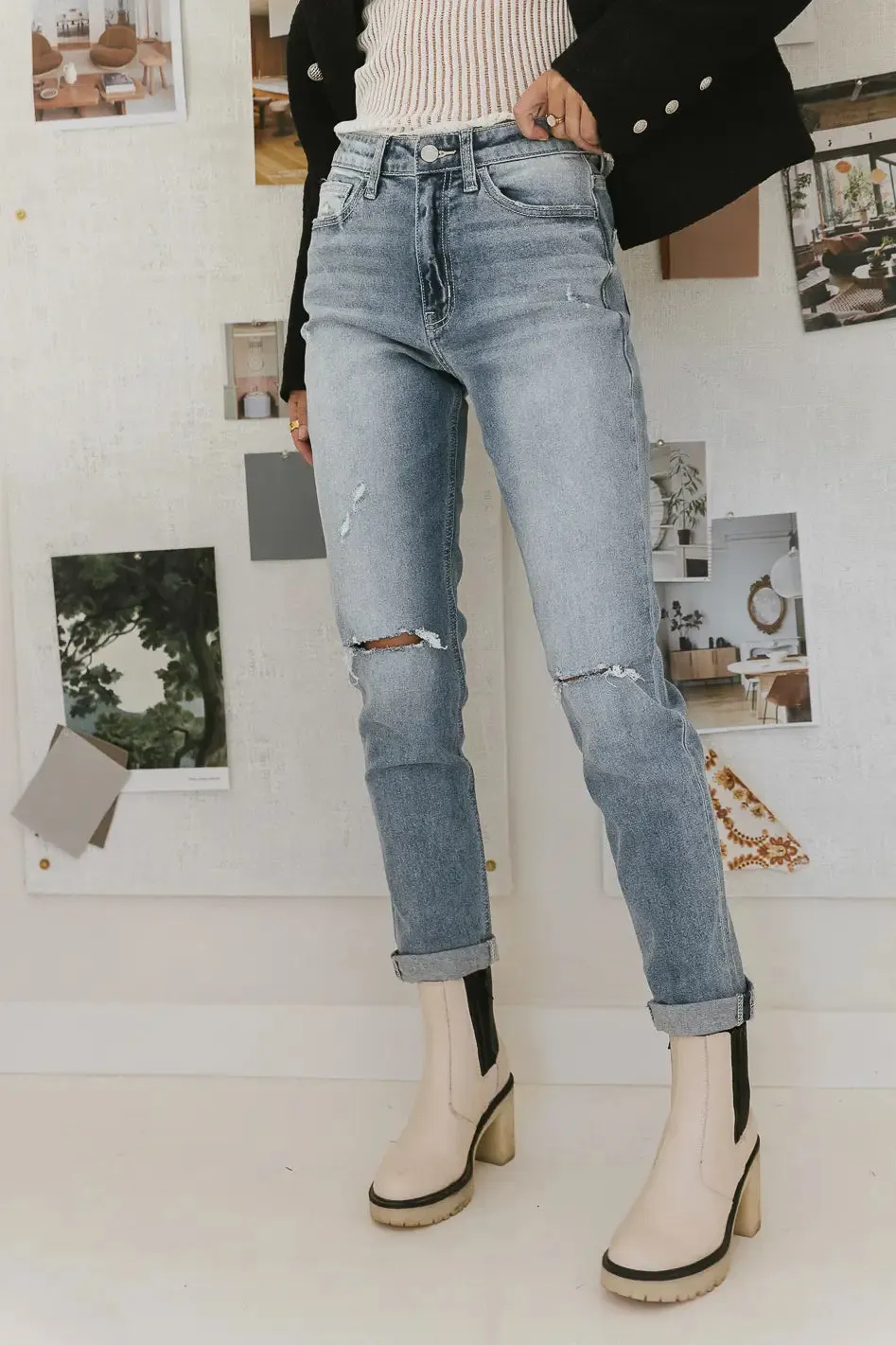 Erika Distressed Mom Jeans - FINAL SALE sold by bohme