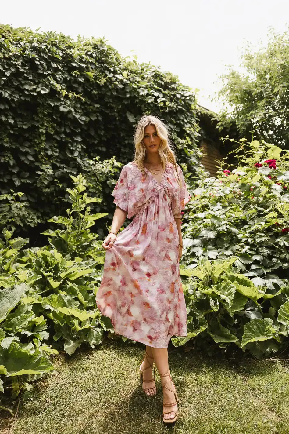 Hyacinth Watercolor Midi Dress - FINAL SALE sold by bohme product image thumbnail 5