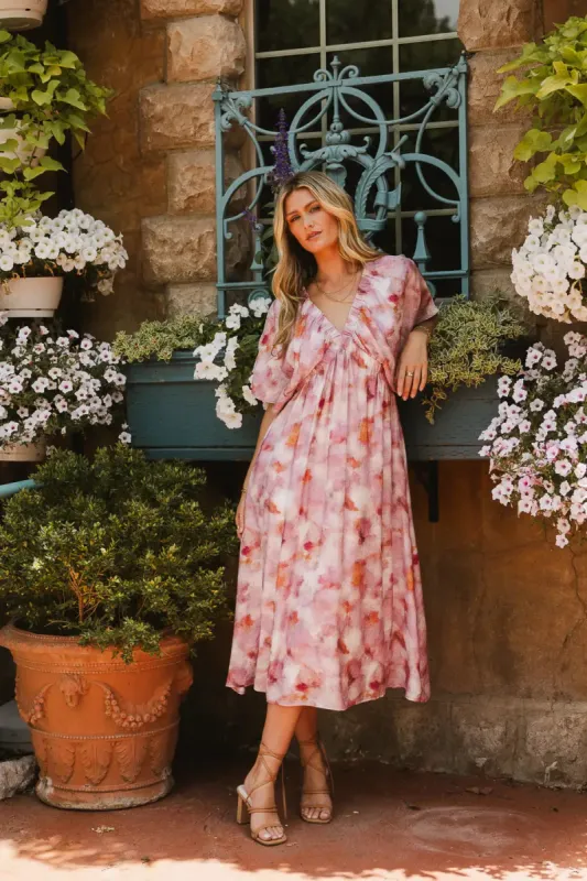 Hyacinth Watercolor Midi Dress - FINAL SALE sold by bohme