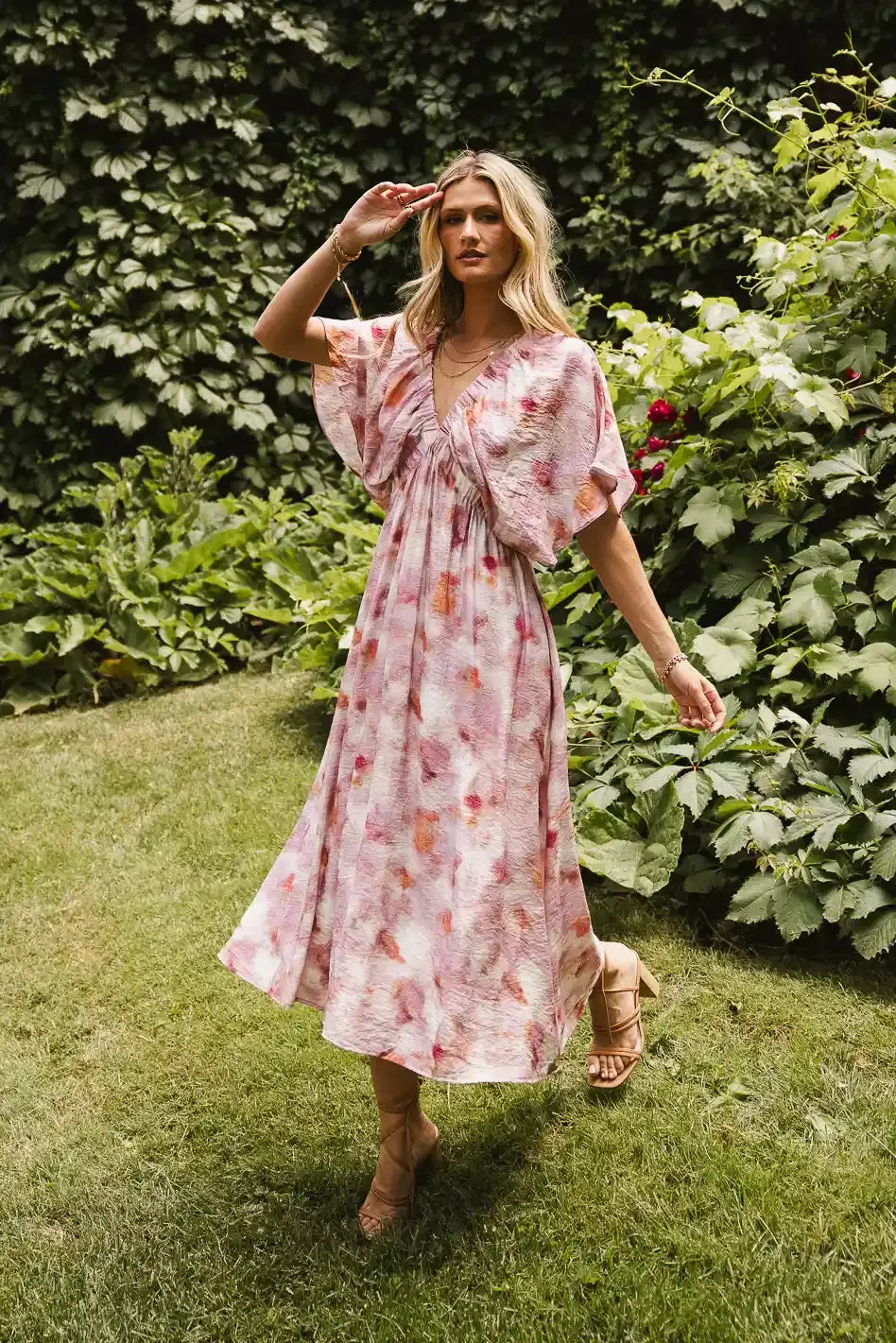 Hyacinth Watercolor Midi Dress - FINAL SALE sold by bohme product image thumbnail 3