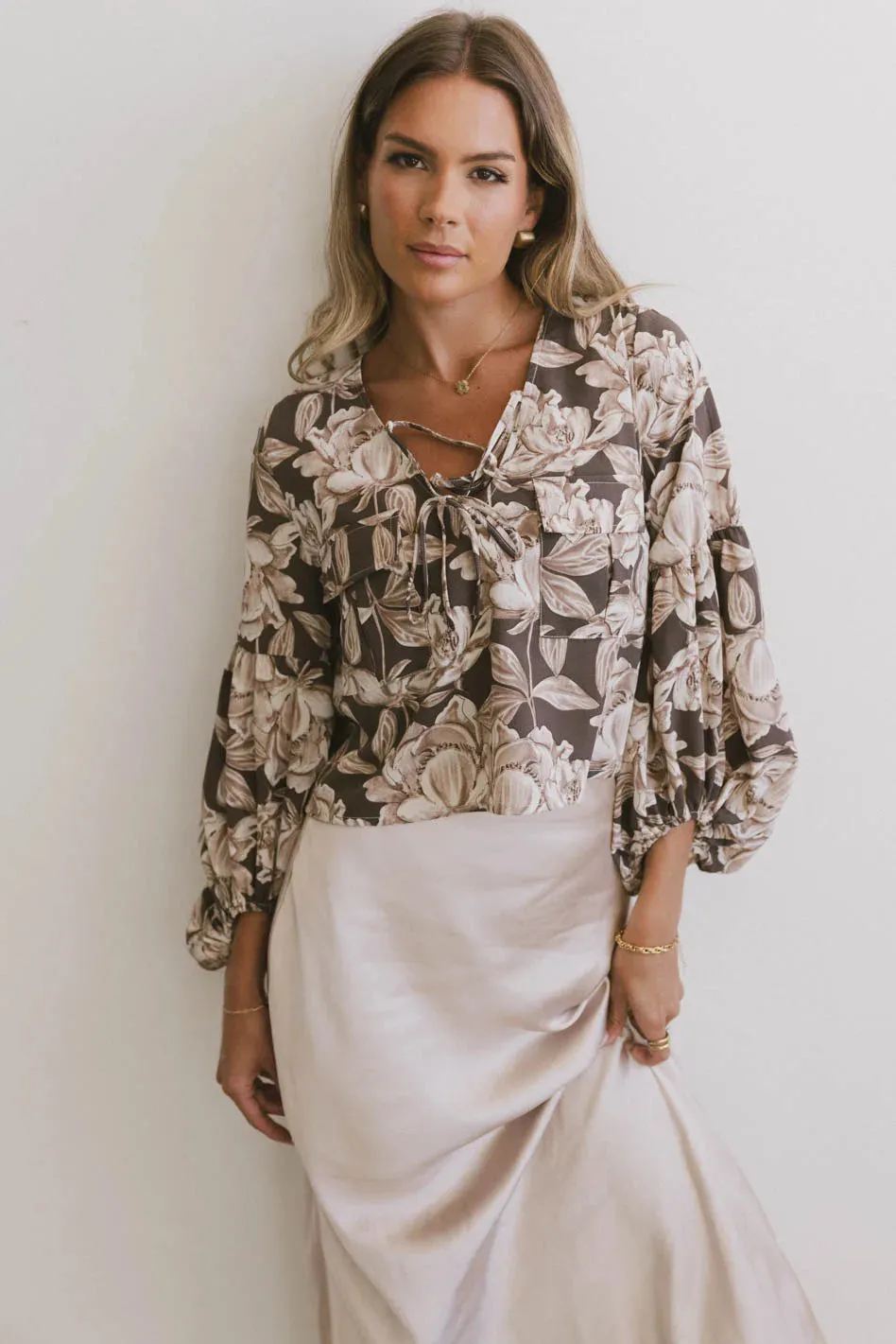 Isa Floral Blouse in Brown - FINAL SALE sold by bohme product image thumbnail 4