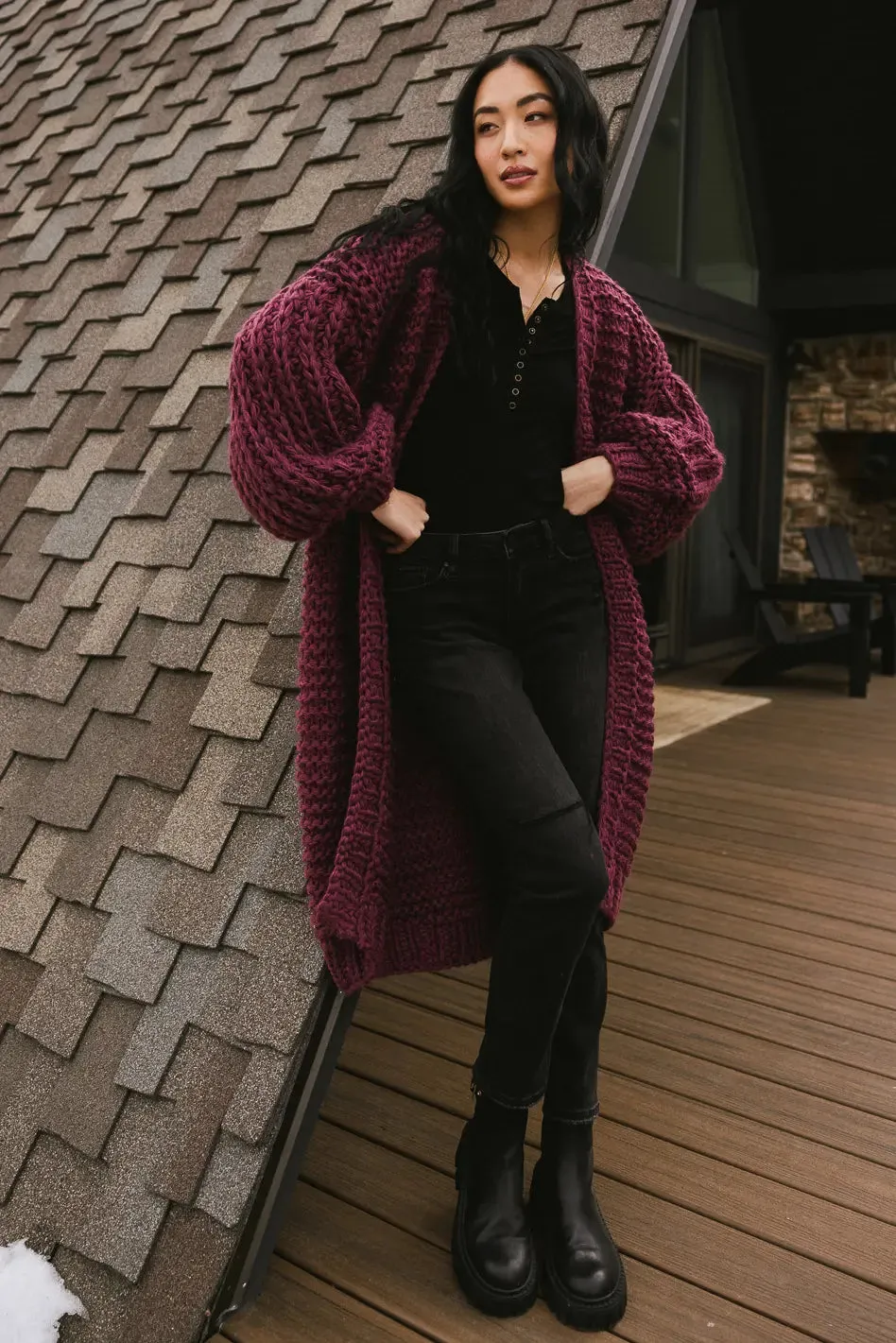 Marlee Long Cardigan in Purple - FINAL SALE sold by bohme product image thumbnail 2