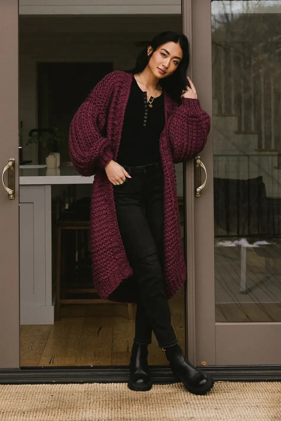 Marlee Long Cardigan in Purple - FINAL SALE sold by bohme