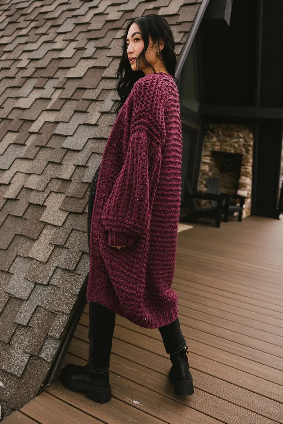 Marlee Long Cardigan in Purple - FINAL SALE sold by bohme product image thumbnail 5