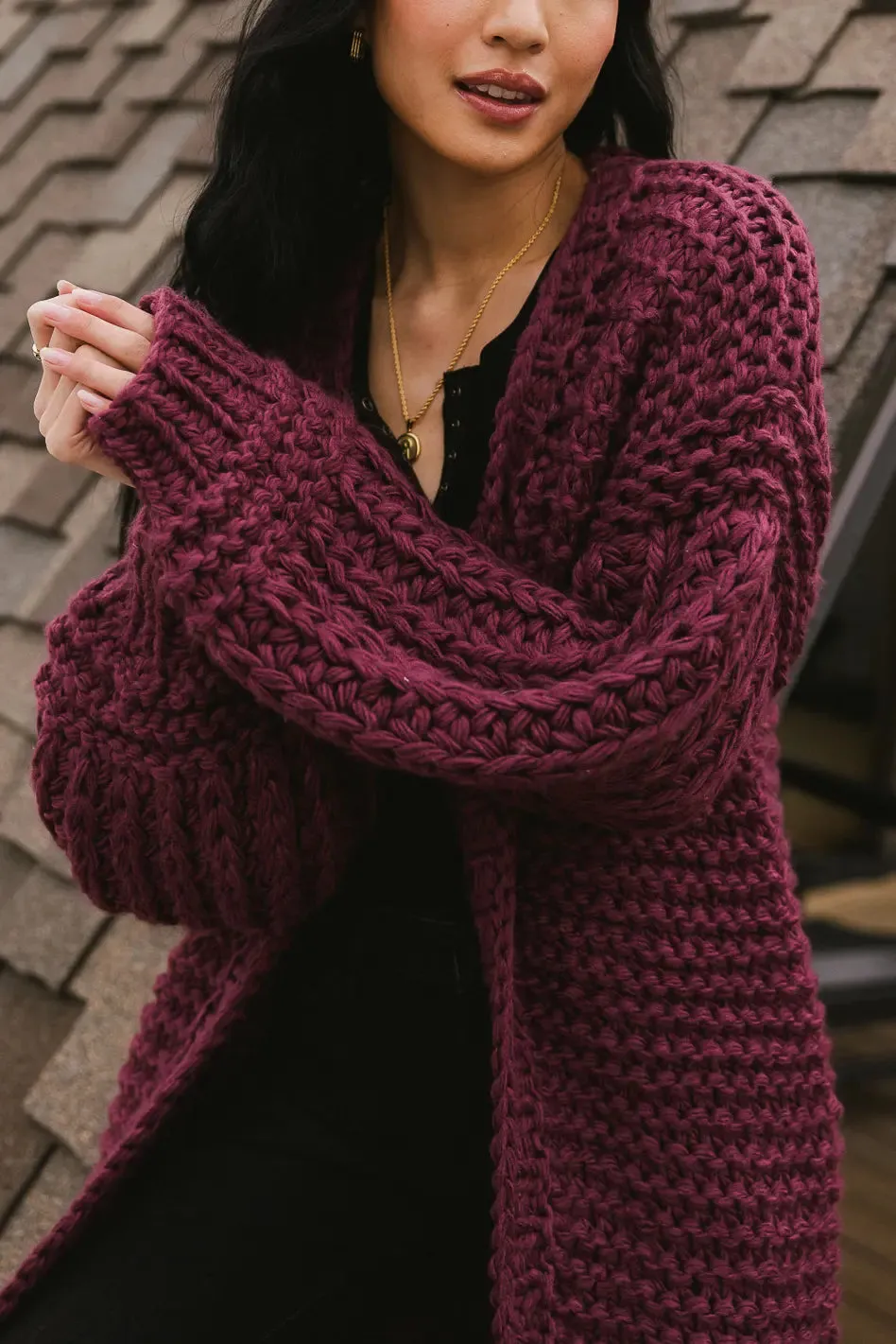Marlee Long Cardigan in Purple - FINAL SALE sold by bohme product image thumbnail 4