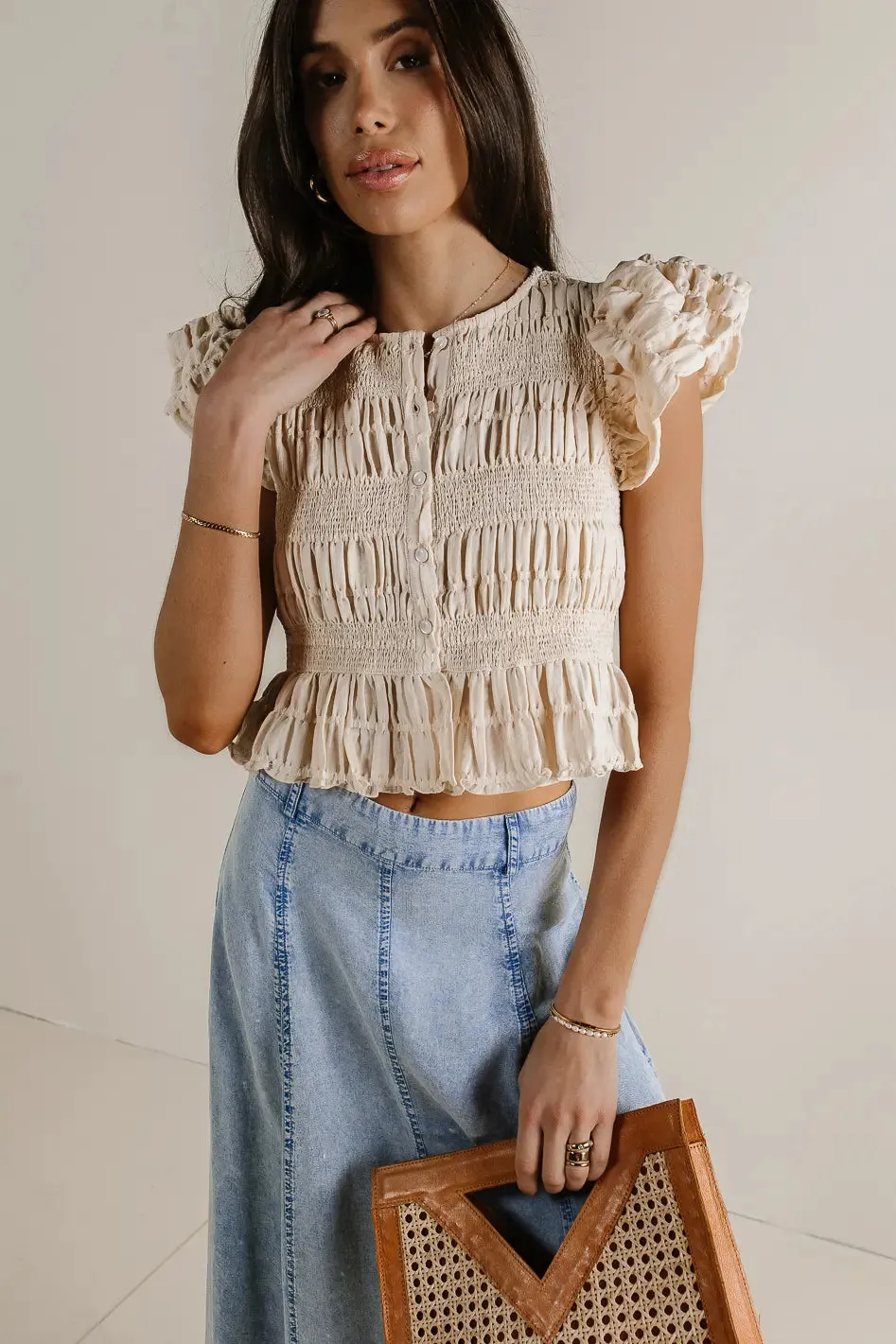 Daleska Smocked Blouse - FINAL SALE sold by bohme product image thumbnail 4