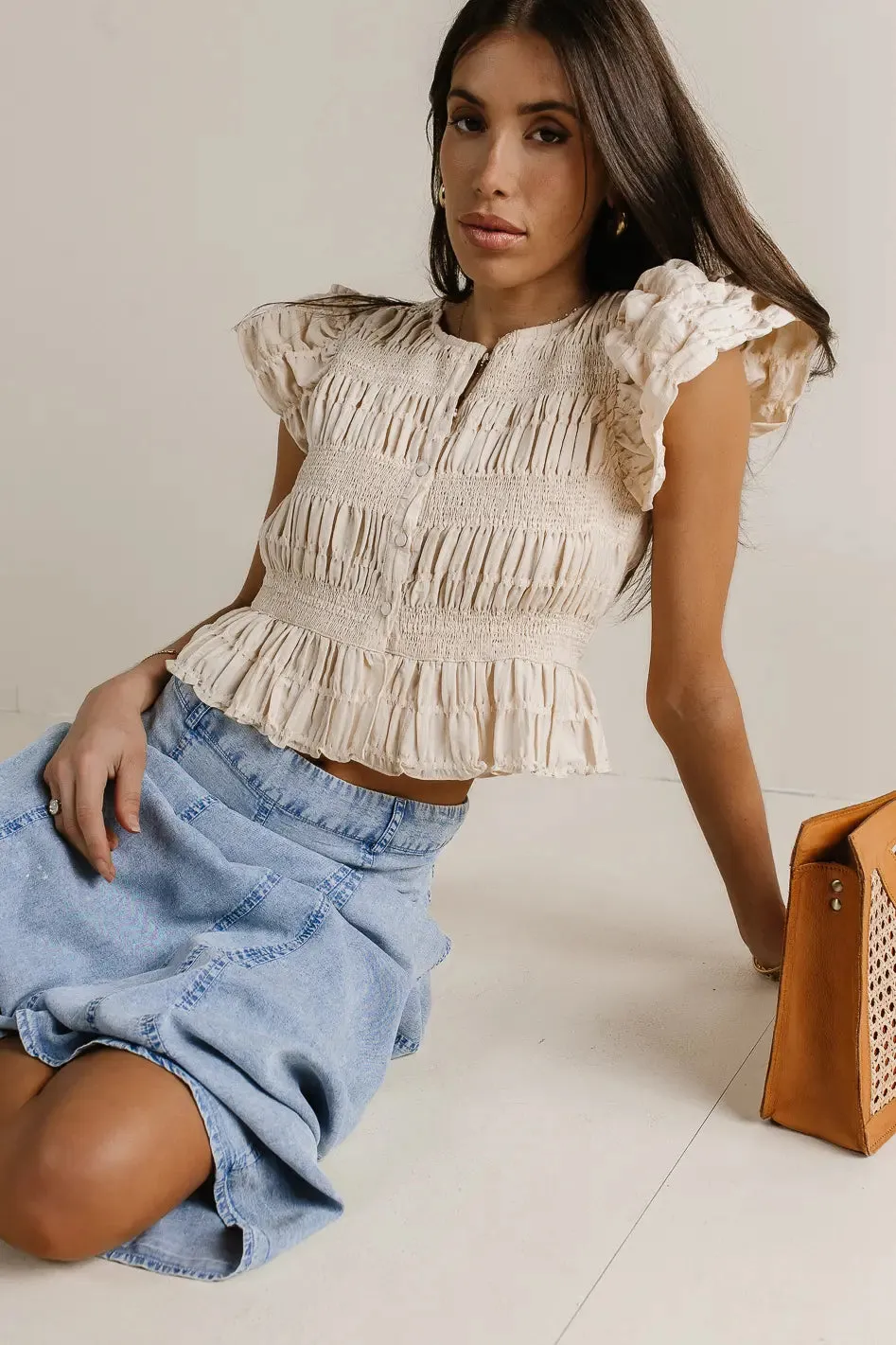 Daleska Smocked Blouse - FINAL SALE sold by bohme