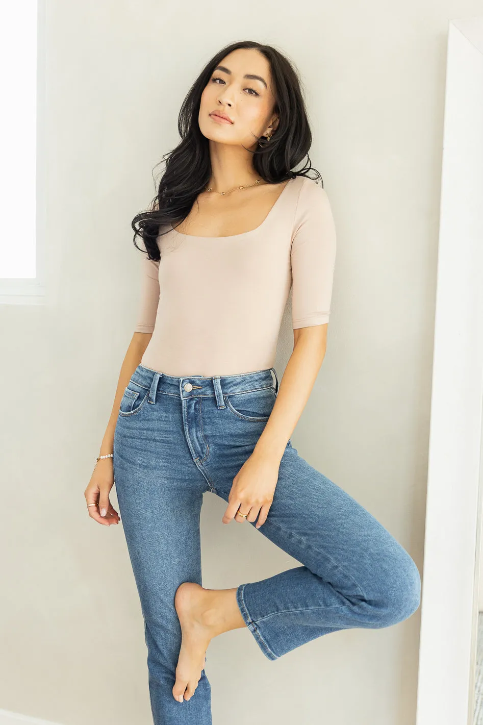 Hadlee Square Neck Bodysuit in Tan - FINAL SALE sold by bohme product image thumbnail 2