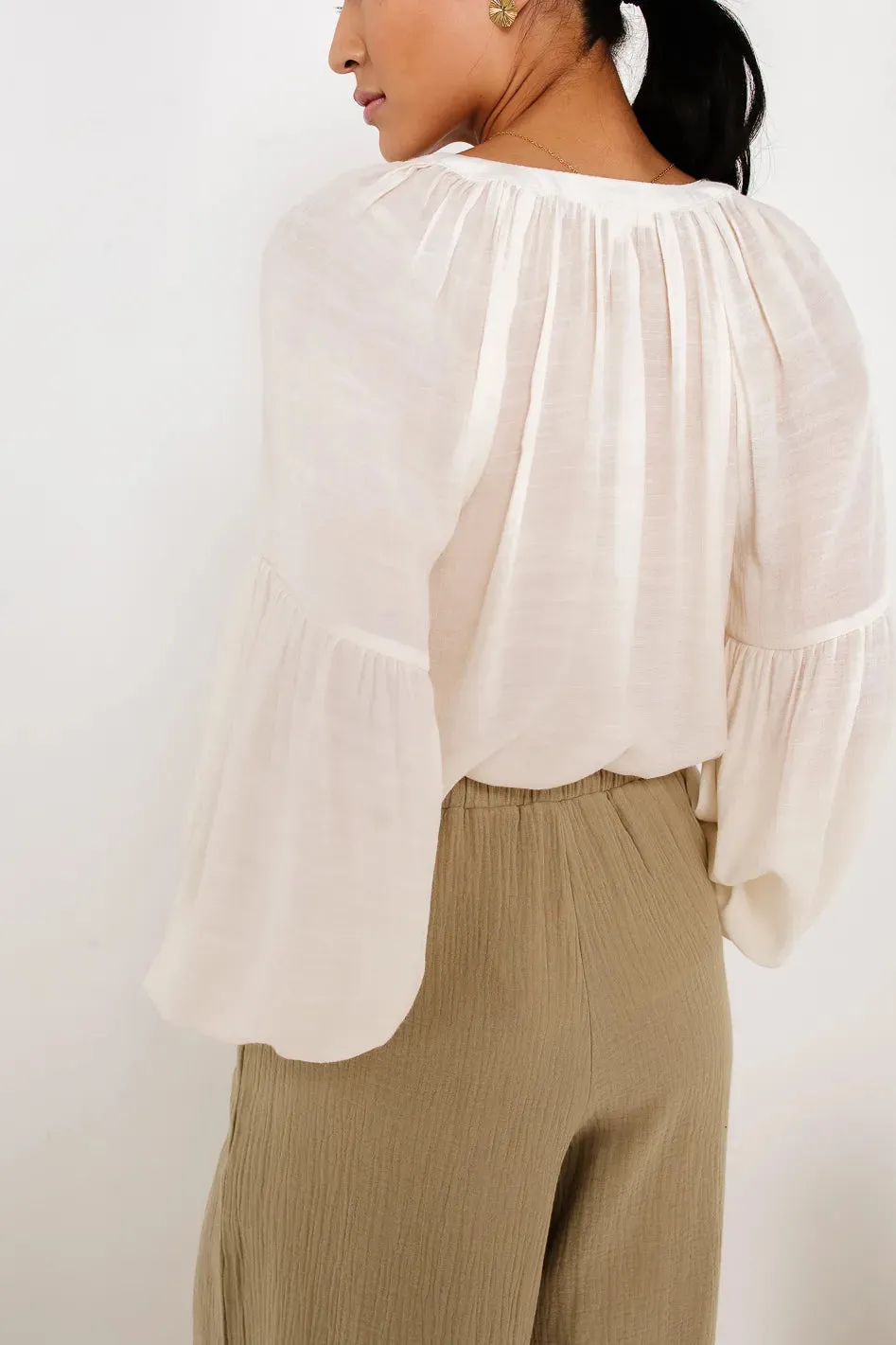 Head In The Clouds Blouse in Ivory - FINAL SALE sold by bohme product image thumbnail 5