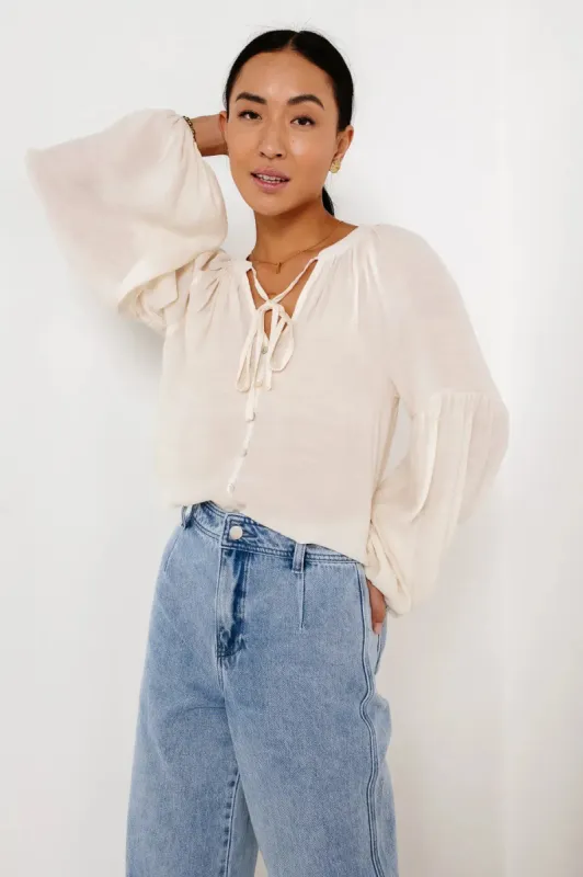 Head In The Clouds Blouse in Ivory - FINAL SALE sold by bohme