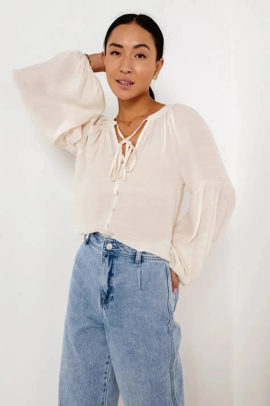 Head In The Clouds Blouse in Ivory - FINAL SALE sold by bohme