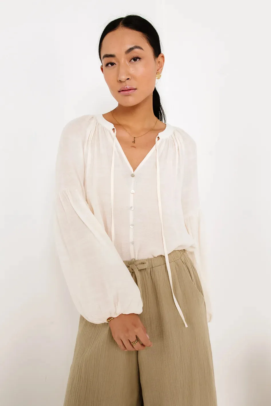 Head In The Clouds Blouse in Ivory - FINAL SALE sold by bohme product image thumbnail 3