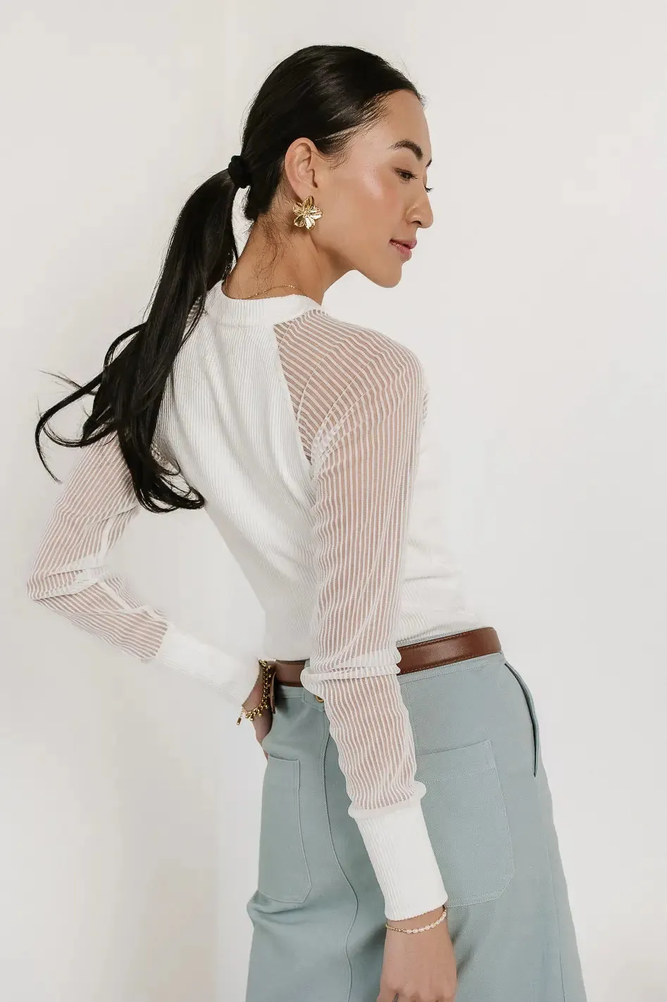 Camden Ribbed Top in White - FINAL SALE sold by bohme product image thumbnail 2
