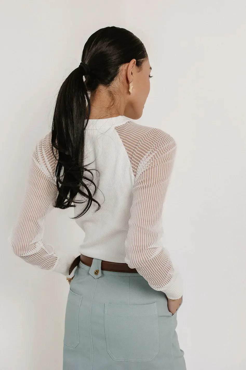 Camden Ribbed Top in White - FINAL SALE sold by bohme product image thumbnail 5