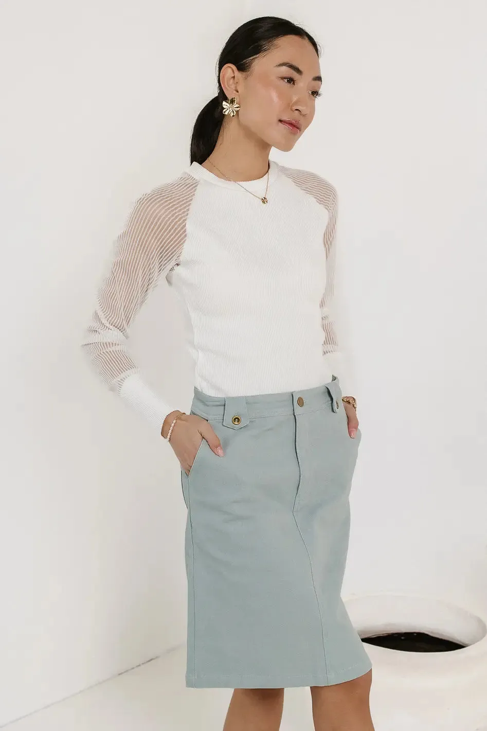 Camden Ribbed Top in White - FINAL SALE sold by bohme product image thumbnail 3