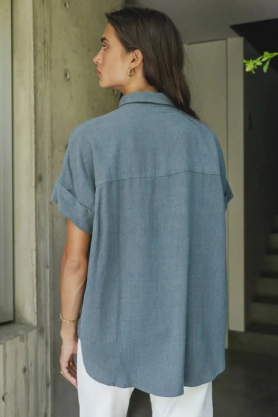 Caitlyn Button Up in Teal - FINAL SALE sold by bohme product image thumbnail 3