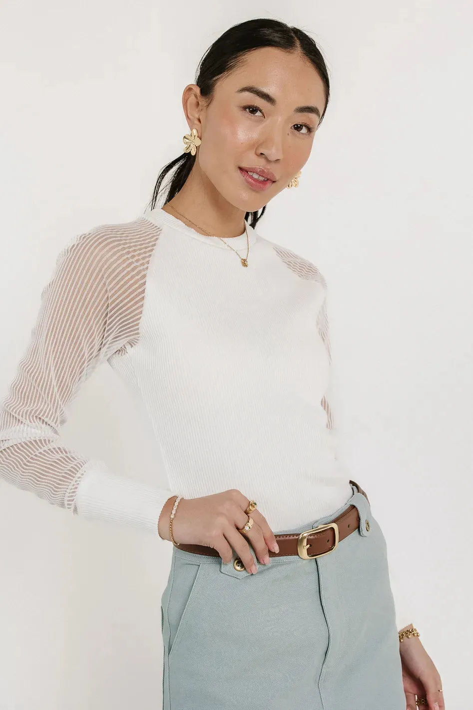 Camden Ribbed Top in White - FINAL SALE sold by bohme