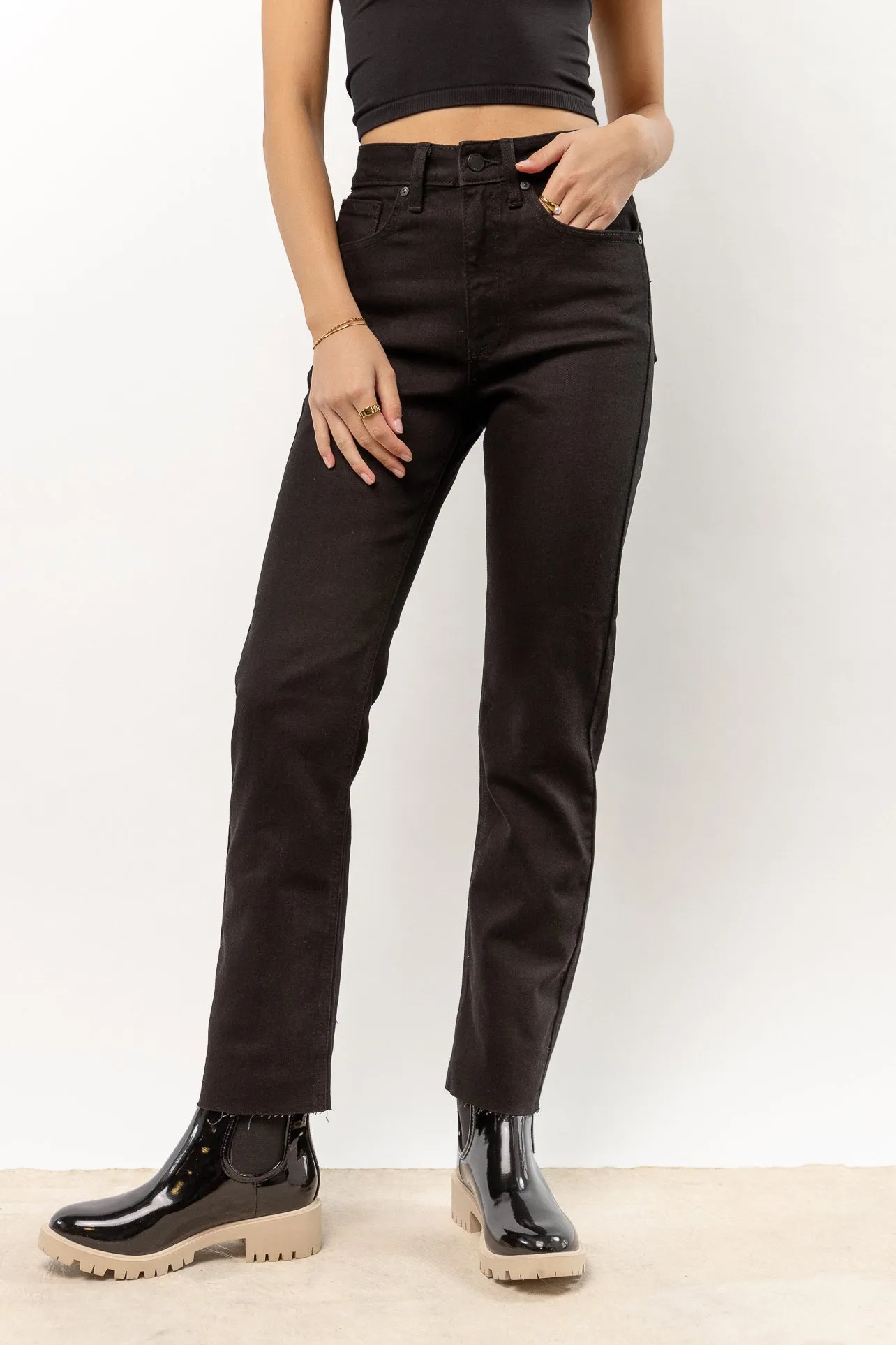 Amara Straight Leg Jeans in Black - FINAL SALE sold by bohme product image thumbnail 3