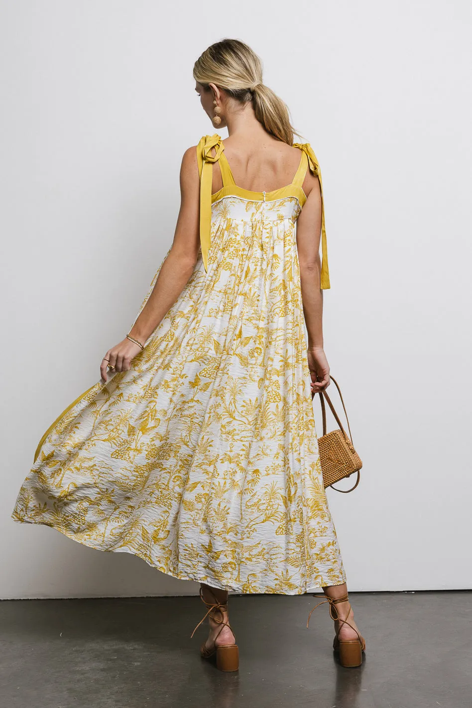 Eva Floral Dress in Mustard - FINAL SALE sold by bohme product image thumbnail 3