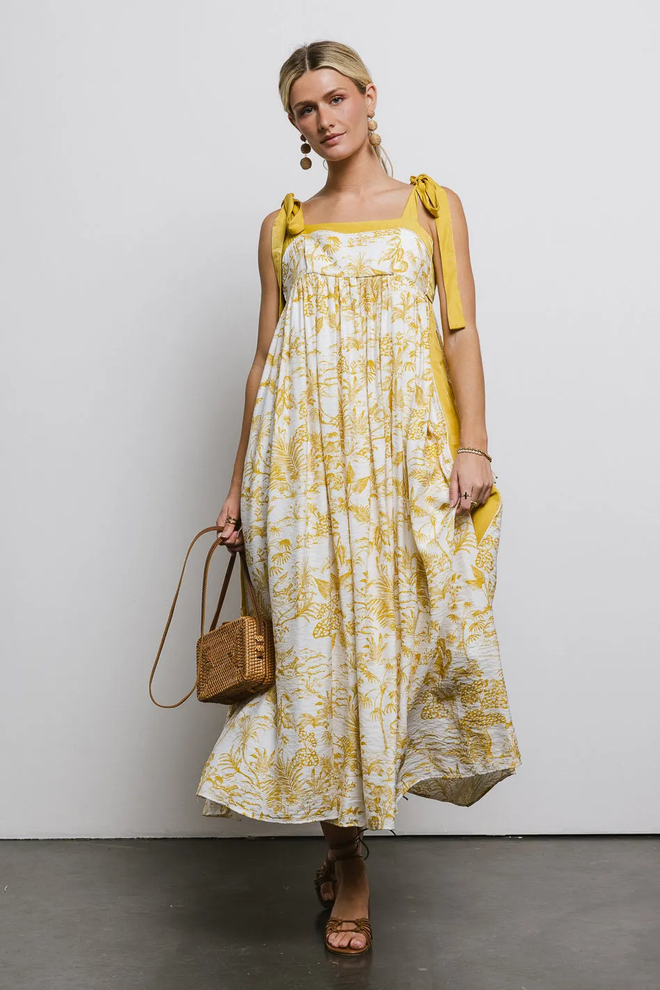 Eva Floral Dress in Mustard - FINAL SALE sold by bohme product image thumbnail 2