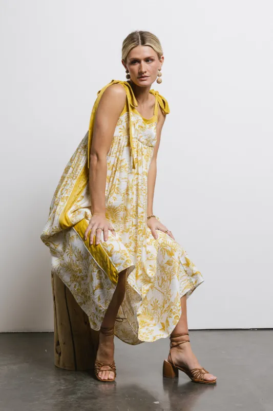 Eva Floral Dress in Mustard - FINAL SALE sold by bohme