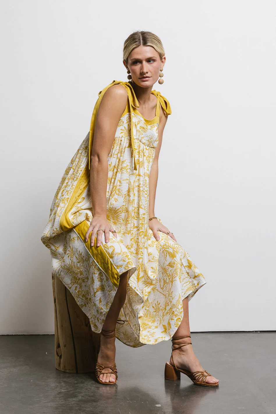 Eva Floral Dress in Mustard - FINAL SALE sold by bohme