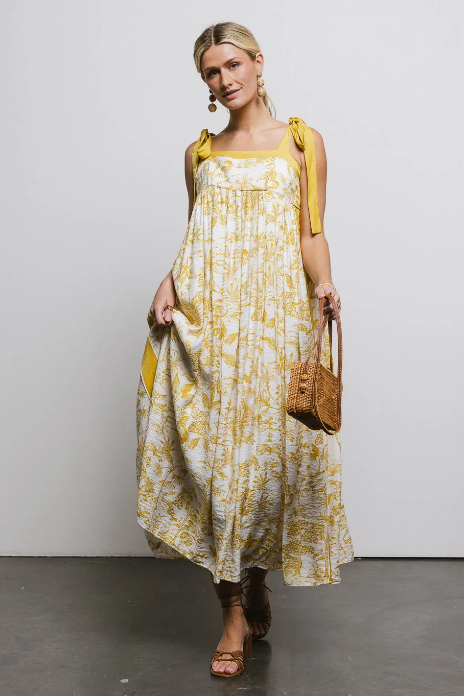 Eva Floral Dress in Mustard - FINAL SALE sold by bohme product image thumbnail 5