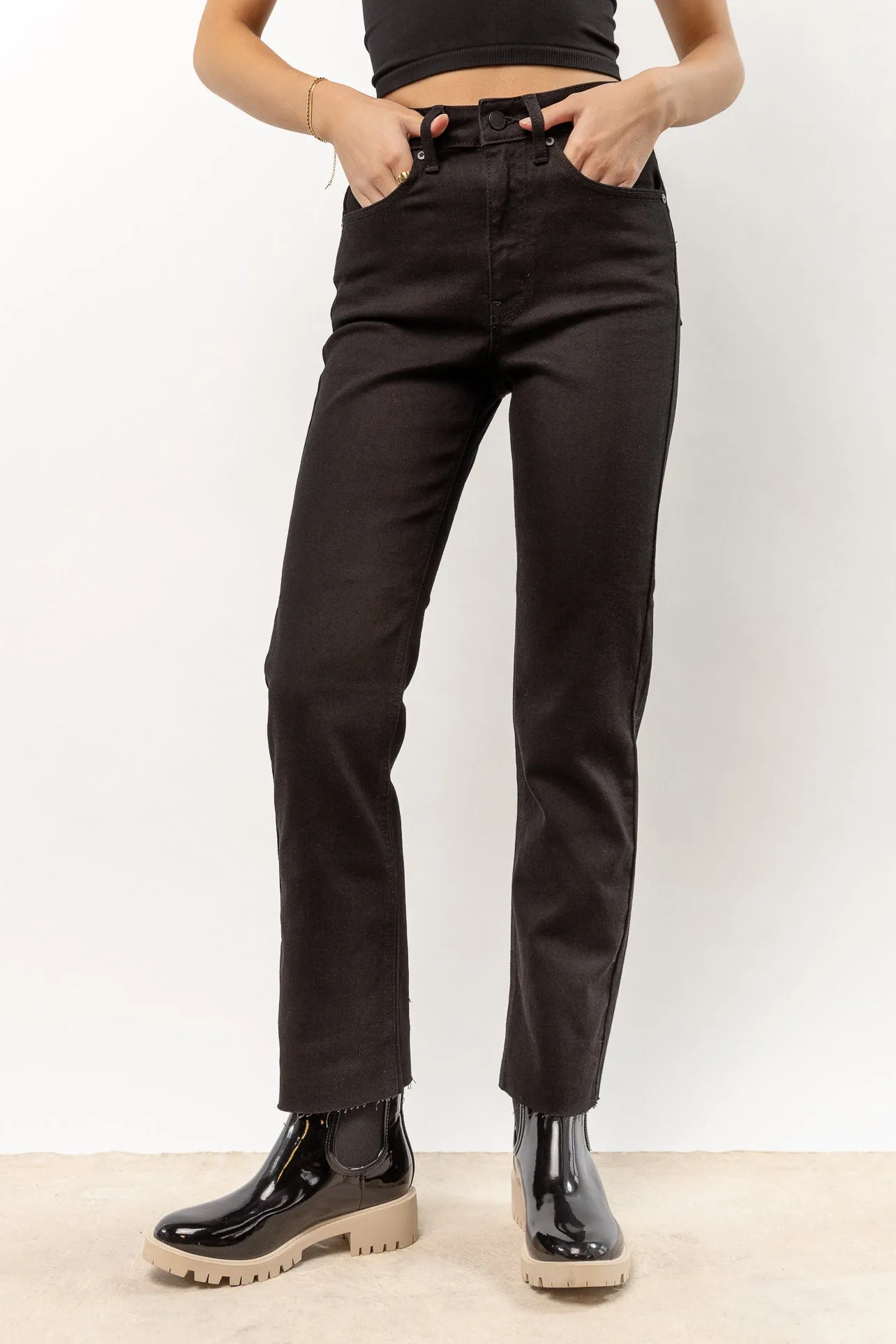 Amara Straight Leg Jeans in Black - FINAL SALE sold by bohme product image thumbnail 5