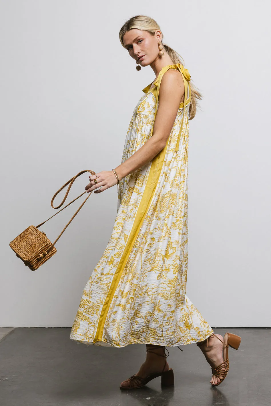 Eva Floral Dress in Mustard - FINAL SALE sold by bohme product image thumbnail 4