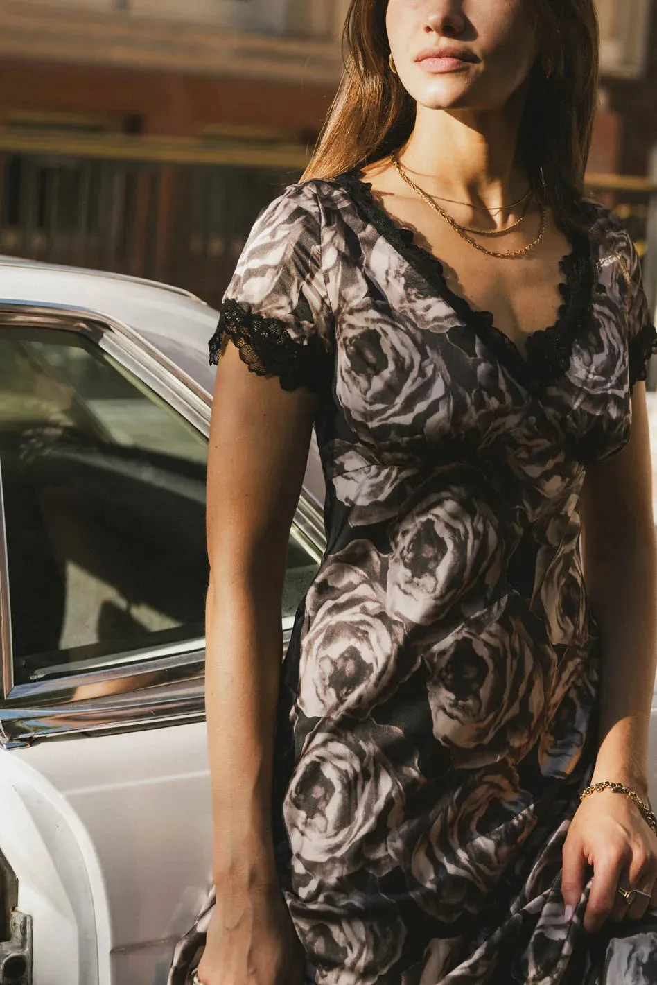 Beatriz Lace Trim Maxi Dress sold by bohme product image thumbnail 2