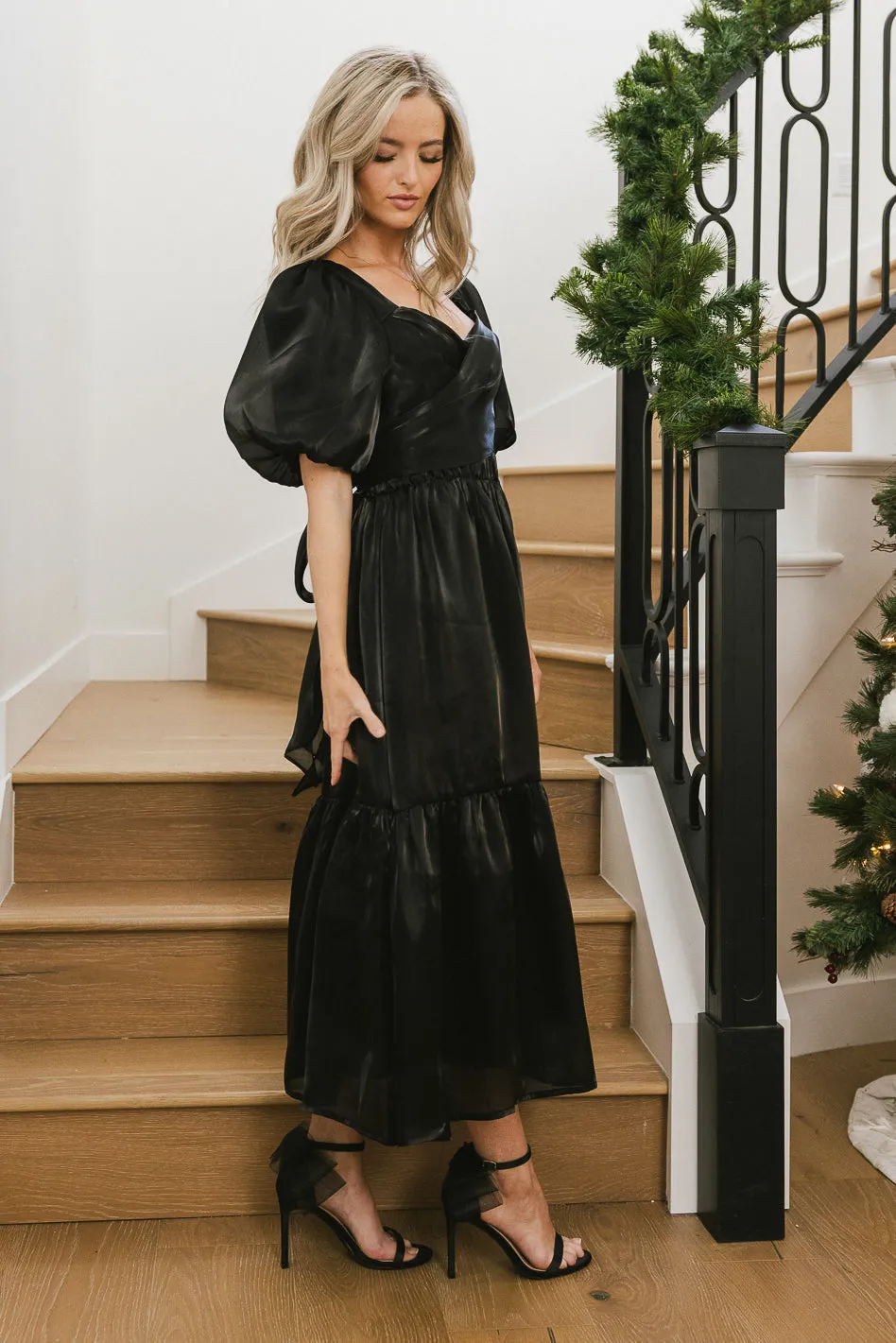 Samara Puff Sleeve Dress in Black - FINAL SALE sold by bohme