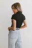 Marley Mock Neck Tee in Black - FINAL SALE sold by bohme
