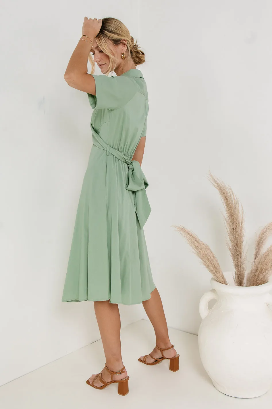 Bennett Collared Dress in Sage - FINAL SALE sold by bohme product image thumbnail 2
