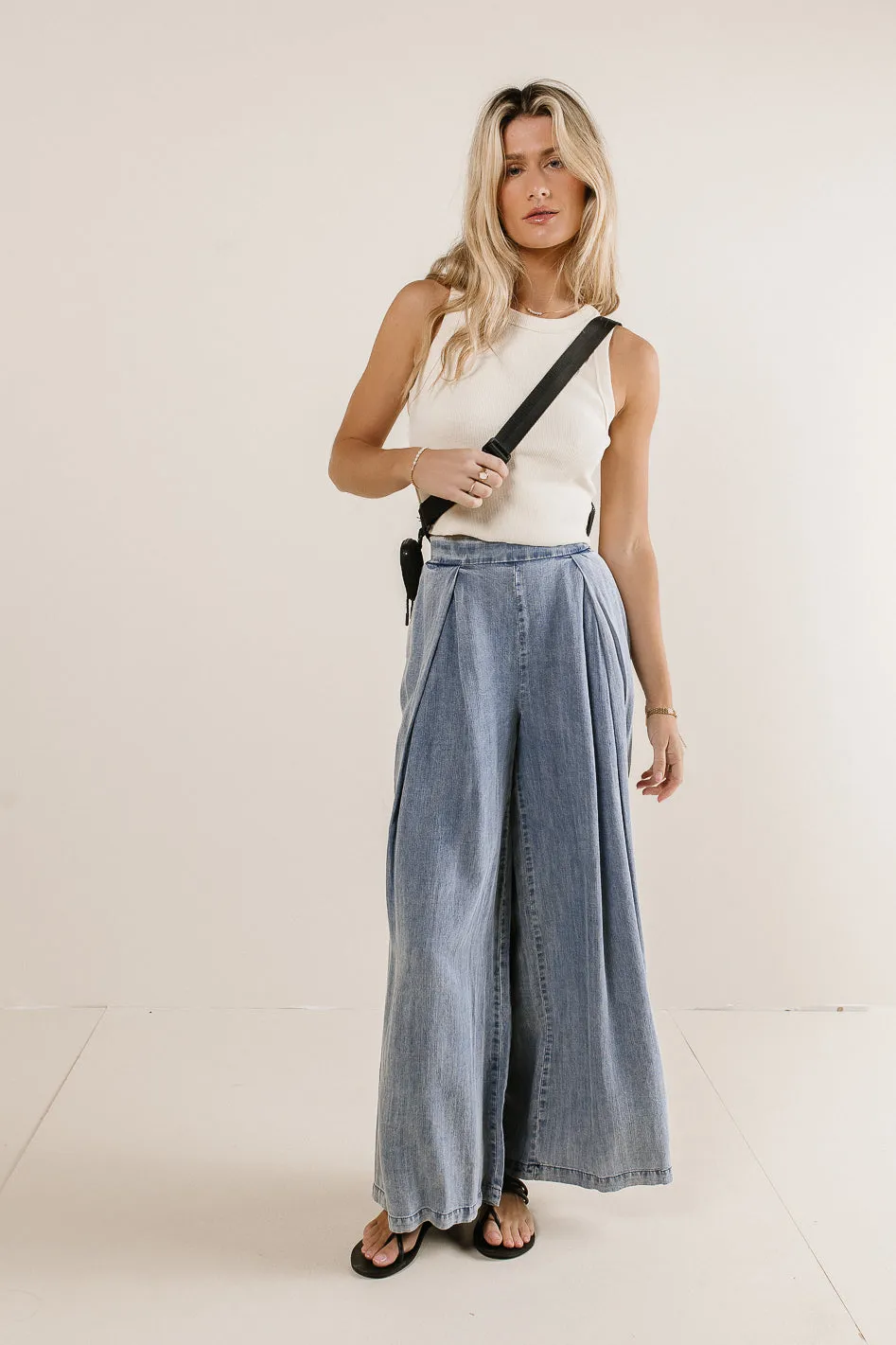 Katie Wide Leg Tencel Pants in Denim - FINAL SALE sold by bohme product image thumbnail 2