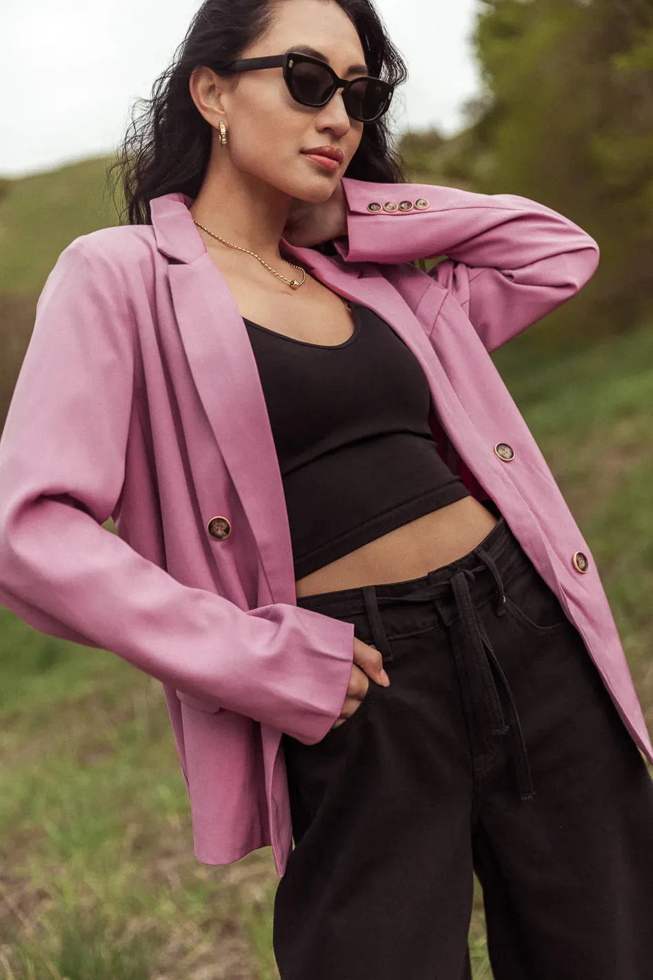 Romaine Blazer in Rose sold by bohme