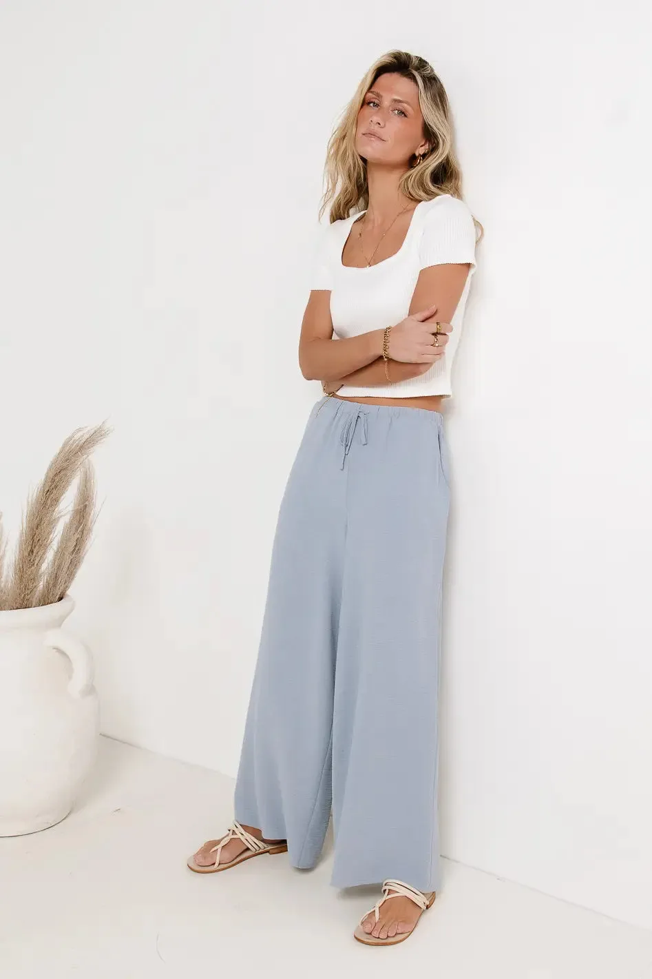 Mia Wide Leg Pants in Light Blue - FINAL SALE sold by bohme product image thumbnail 4