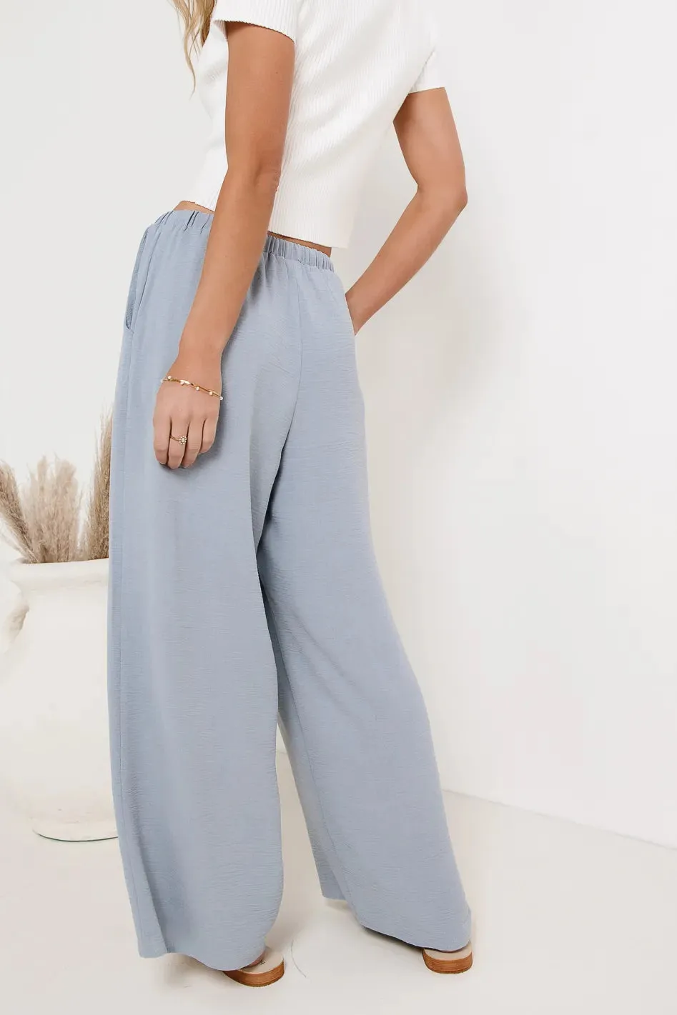 Mia Wide Leg Pants in Light Blue - FINAL SALE sold by bohme product image thumbnail 3