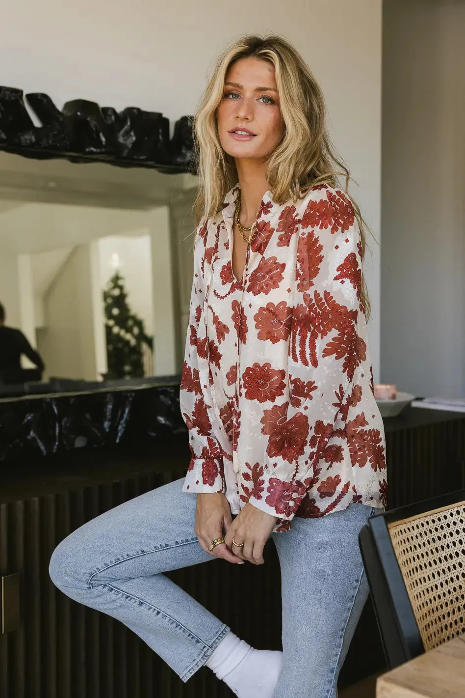 Carroll Floral Chiffon Blouse - FINAL SALE sold by bohme