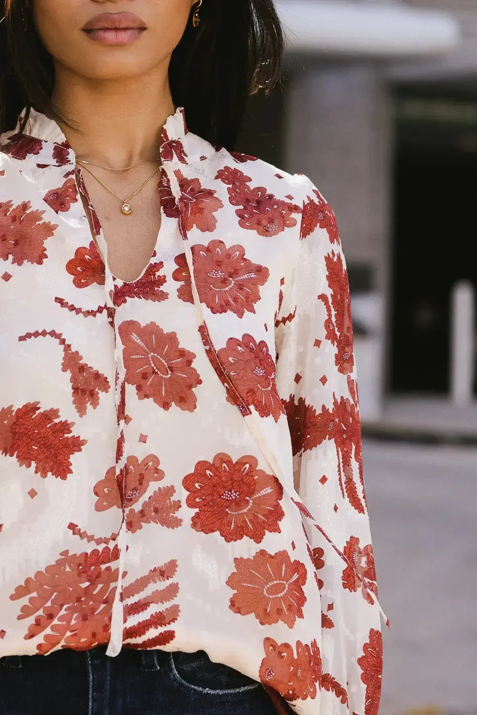 Carroll Floral Chiffon Blouse - FINAL SALE sold by bohme product image thumbnail 4