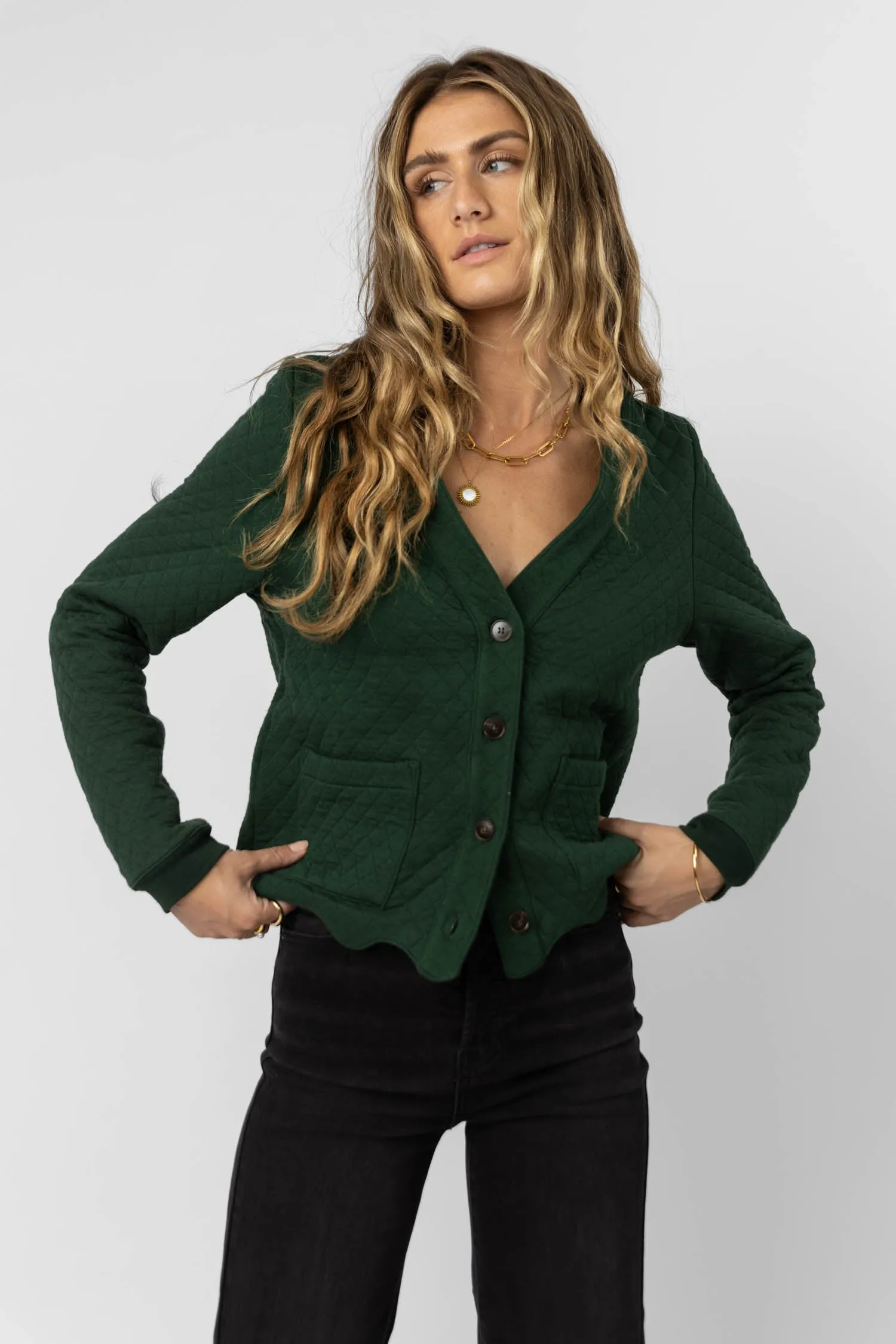 Lena Jacket in Hunter Green - FINAL SALE sold by bohme product image thumbnail 3