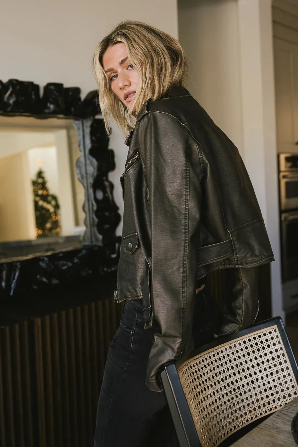 Vintage Washed Moto Jacket - FINAL SALE sold by bohme product image thumbnail 4