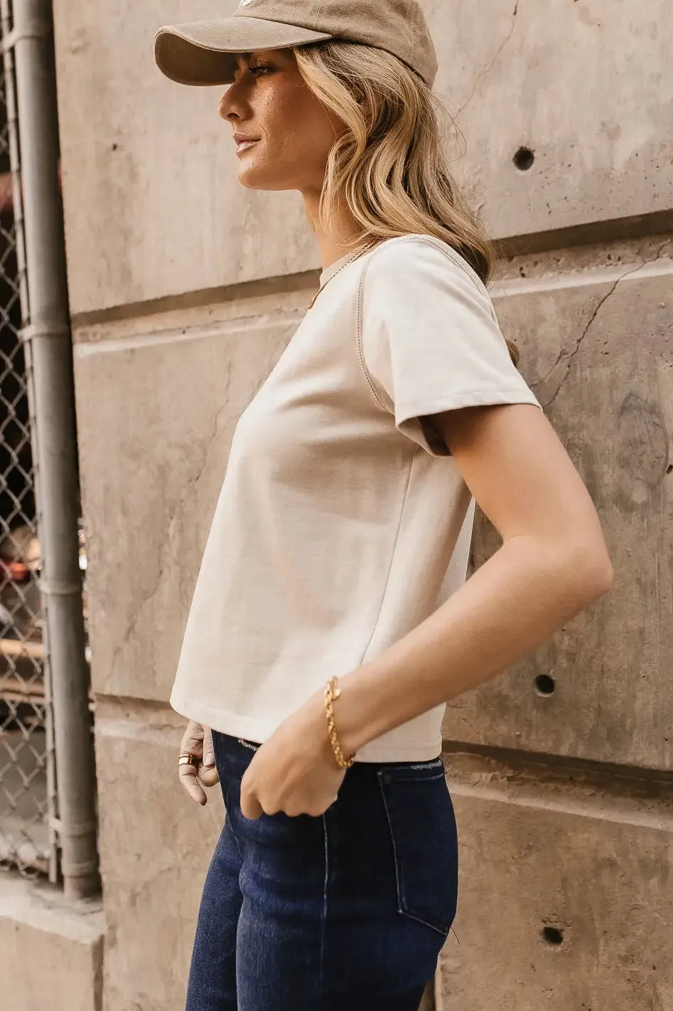 Mason Crewneck T-Shirt in Taupe - FINAL SALE sold by bohme product image thumbnail 3