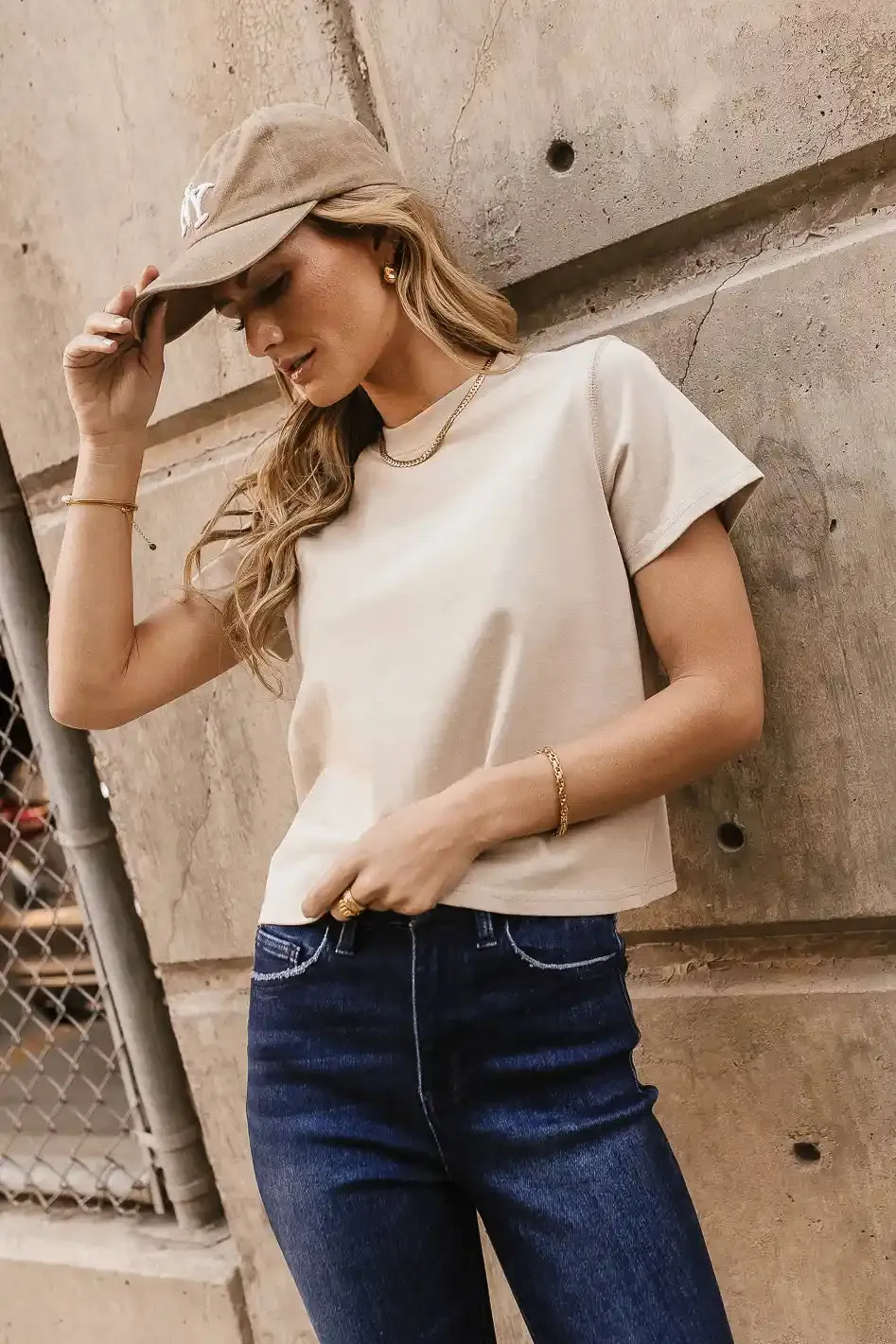 Mason Crewneck T-Shirt in Taupe - FINAL SALE sold by bohme product image thumbnail 2