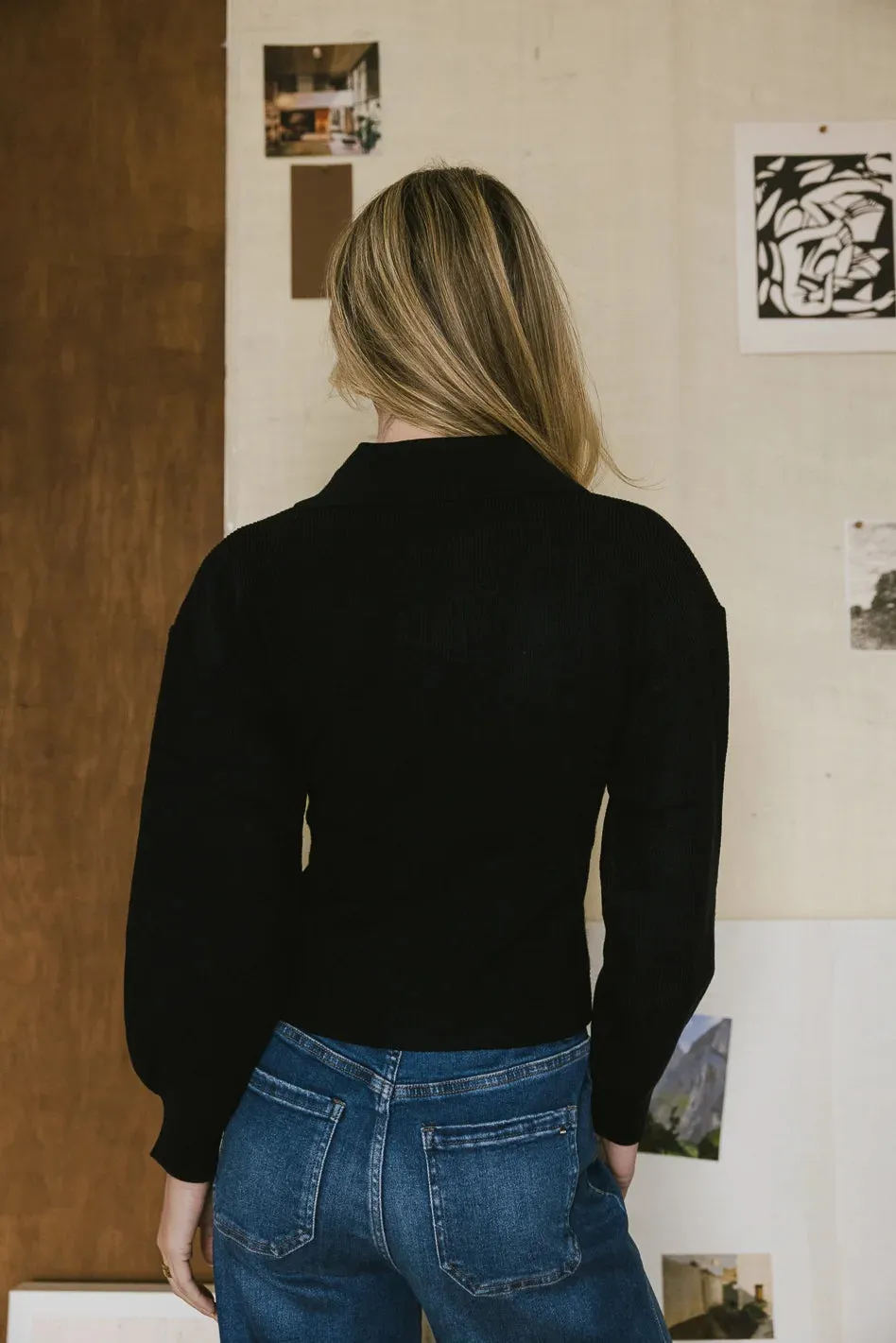 Gianna Ribbed Cardigan in Black - FINAL SALE sold by bohme product image thumbnail 5