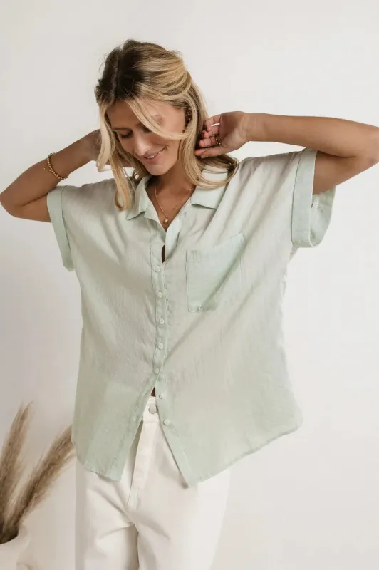 Sammie Button Up in Mint - FINAL SALE sold by bohme